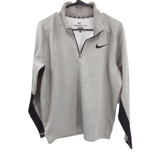 Nike Other - Nike Men's Therma Fit 1/4 Zip Long Sleeve Pullover Top Gray & Black Size Medium